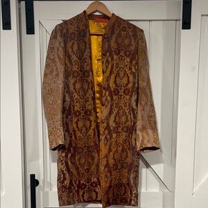 Gold Patterned Long Coat